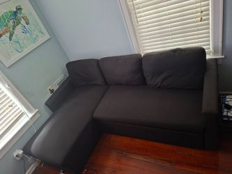 Pull out sectional black couch