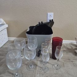 Free Wineglasses, Champagne Glasses And Misc