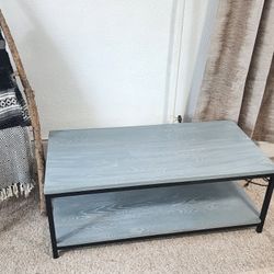 Coffe Table And Side Table Set, Metal And Heavy Wood,grey Blue Color,180$ For Set