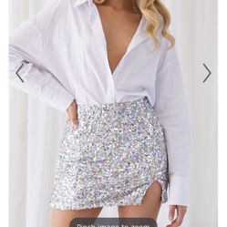 Silver Sequin Skirts 