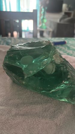 Rare obsidian green slag glass from Mexico