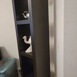 Tall 4 cubbies book shelves dark brown