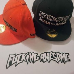 NEW Vry RARE F*cking Awesome New Era Skateboard Hockey FITTED Hat Supreme FA 7 1/2 7 5/8 7 1/4 7 1/8