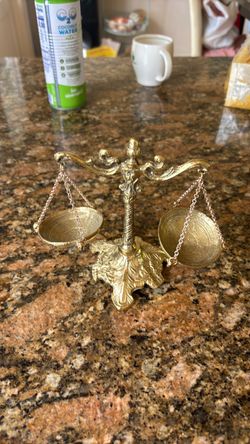 Vintage Decorative Gold Balance Scale Figurine
