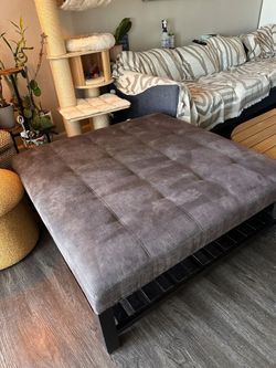 Suede Leather Ottoman
