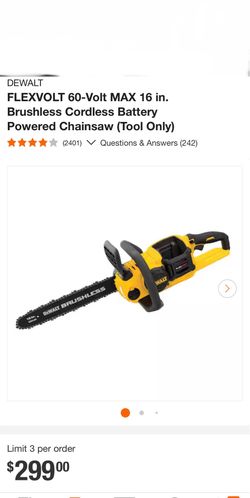 DeWalt Chainsaw 16” FlexVolt 60v Max