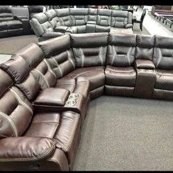 New Power Recliner Sectional Couch Only $50 Down Payment