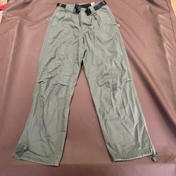 RC Outdoor Supply Cargo Pants Mens S Gray Hiking Utility Belted Cotton