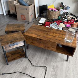 Coffee Table And Nightstands Set