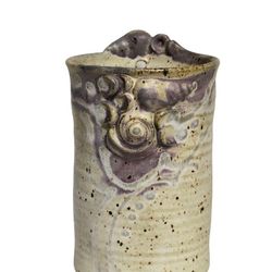 Vince Sansone signed  art pottery seashell wall vase