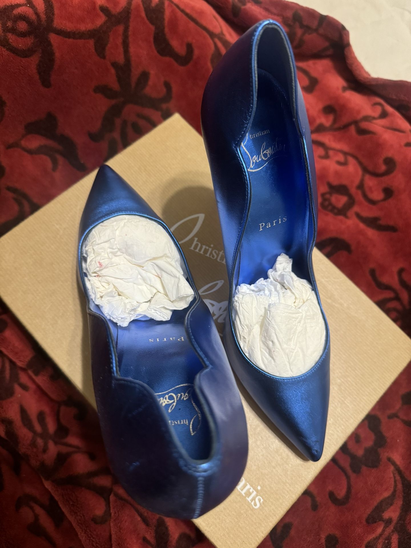 AUTHENTIC Christian Louboutin Hot Chick 100 In alize Blue