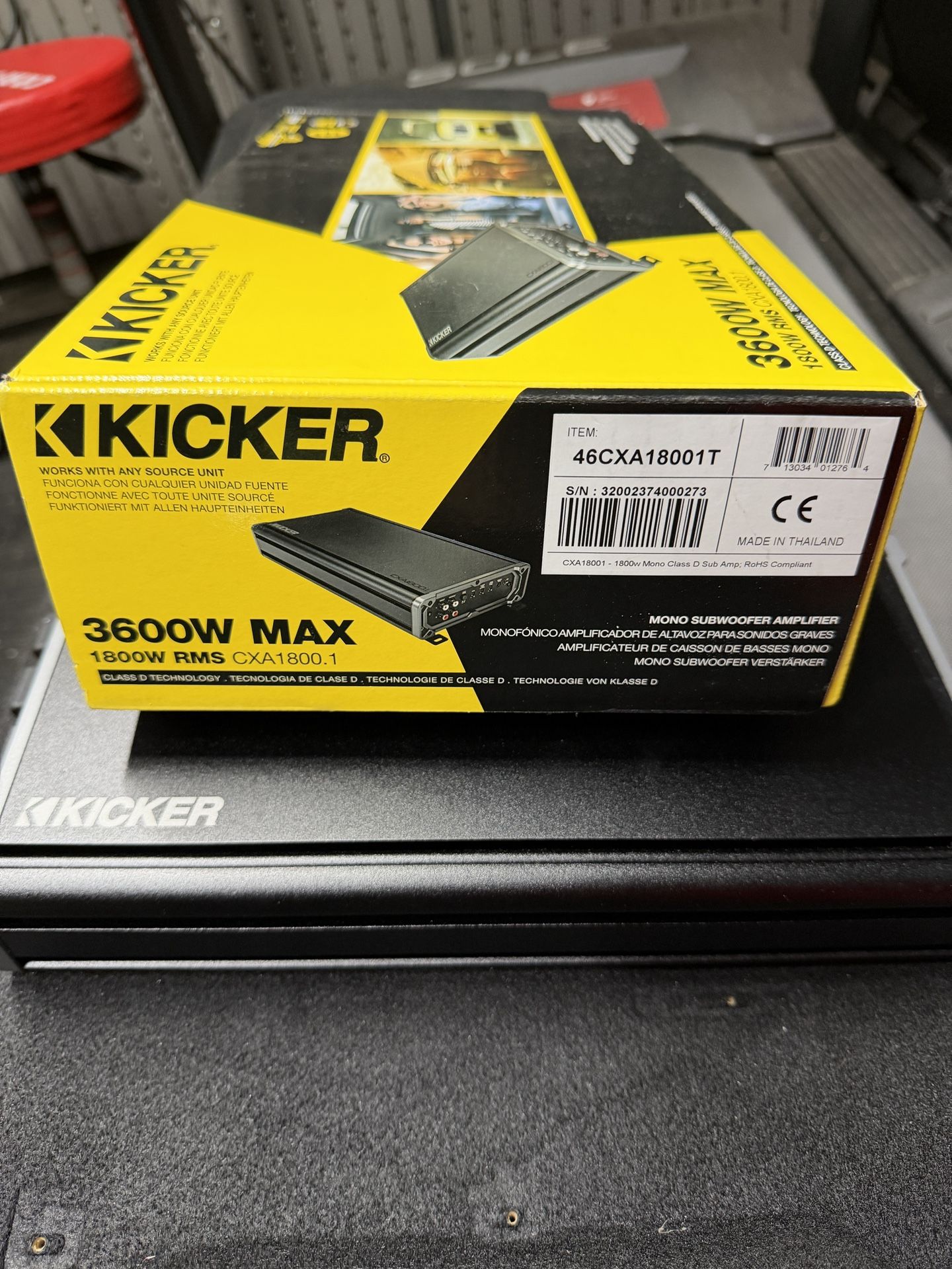 KICKER - CX 1200W Class D Digital Mono Amplifier with Variable Low-Pass Crossover - Black Model: 46CXA12001