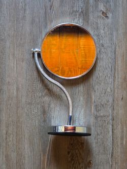 Round Vanity Mirror on Gooseneck Stand