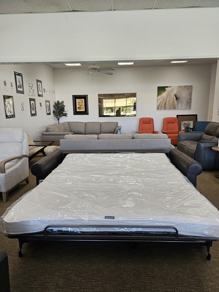 Italian Leather Sofa Bed- Shevrin