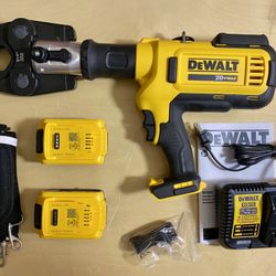 Dewalt 20-Volt MAX Lithium-Ion Cordless Copper Pipe Crimper with (2) Batteries 4Ah, Charger and Case