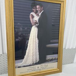 Barack & Michelle Obama Inauguration Ball Framed Print 42x30 Presidential Wall Art