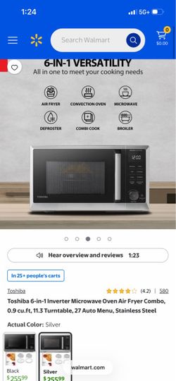 6 in 1 Toshiba Air Fryer, inverted microwave oven