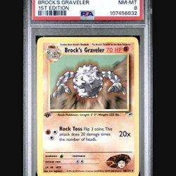 2000 Pokemon Gym Heroes Brock’s Graveler 1st Edition #40 PSA 8 