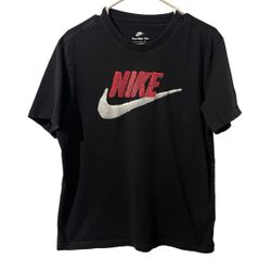 Nike Shirt Men Medium Black Swoosh Lightweight Casual Activewear Workout Gym Tee