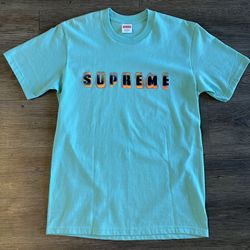 Supreme Stencil T Shirt Teal Sz Small
