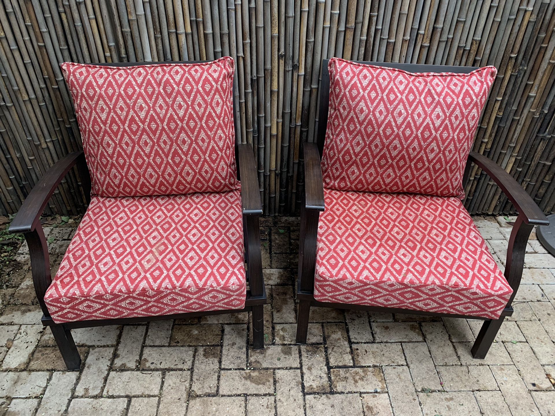 Allen + Roth “Gateway” Patio Chairs with Ottomans