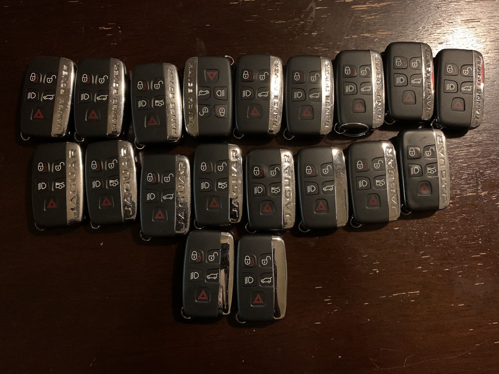 Range Rover and Jaguar key fobs