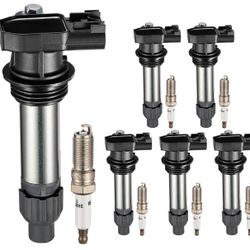 Set of 6 UF569 Ignition Coils and 41109 Spark Plugs Compatible with Buick Enclave LaCrosse SRX XTS CTS Compatible with Chevy Impala Traverse Terrain 3