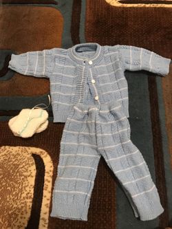 Baby boy knit outfit