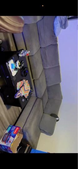 Grey sectional couch