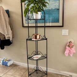 Rot Iron Corner Plant Shelf Or Display