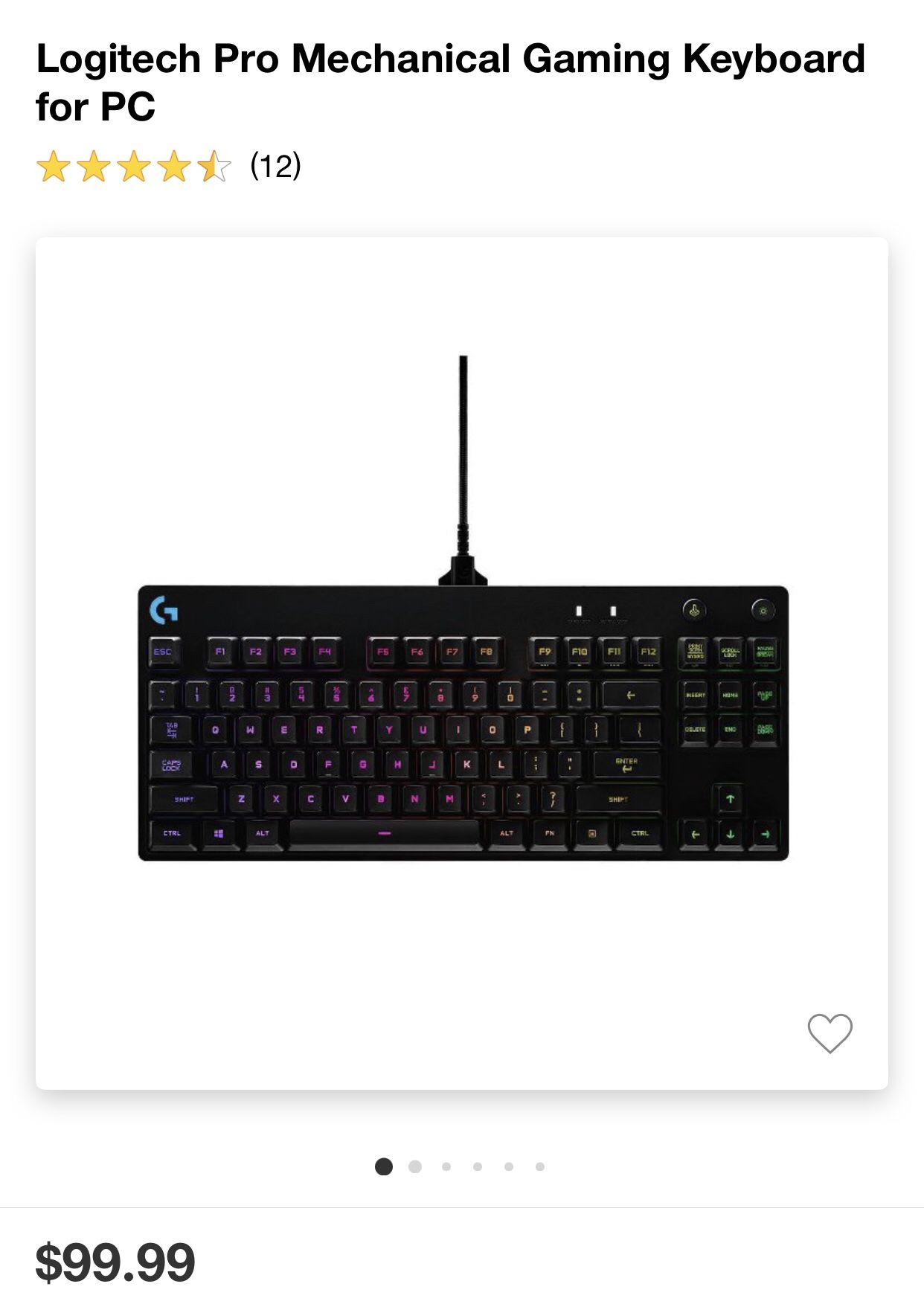 Logitech Pro Gaming Keyboard 