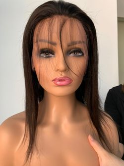 360 Lace Frontal Wig Brazilian Virgin Hair Straight Human Hair Lace Wigs   with Baby Hair for Black Women Pre Plucked Hairlin 10 inch


