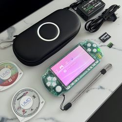 PSP 2001 Crystal Green 128GB Bundle (MOd-d3d) $235 OBO