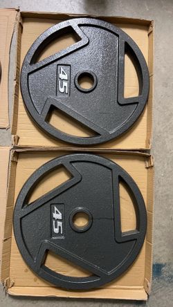 Pair of Cast Iron Plate Weight Plate for Strength Training, Weightlifting and Crossfit, Olympic 2-Inch holes