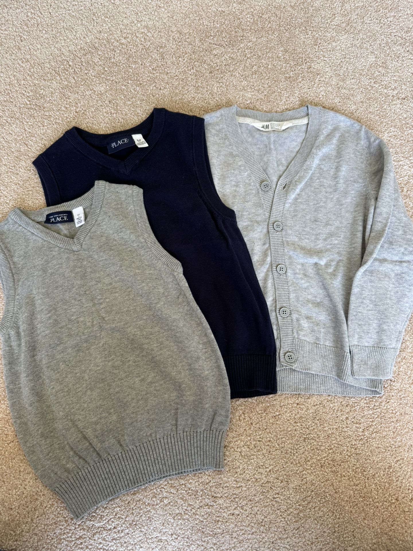 Sweater Jacket And Vests, Kids Size 5, Never Used
