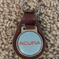 Vintage Acura Car Promo USA 3" Brown Leather Keychain