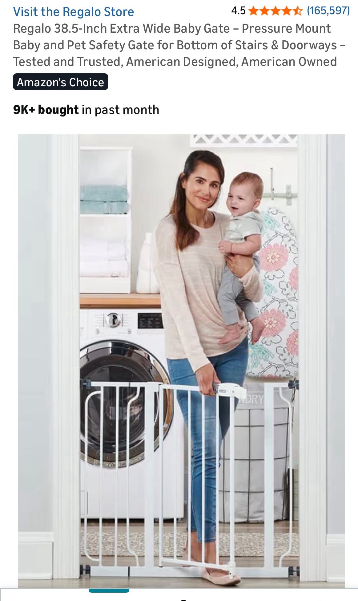 Regalo Easy step 38.5 Inch Wide Baby Gate (2 Gates)