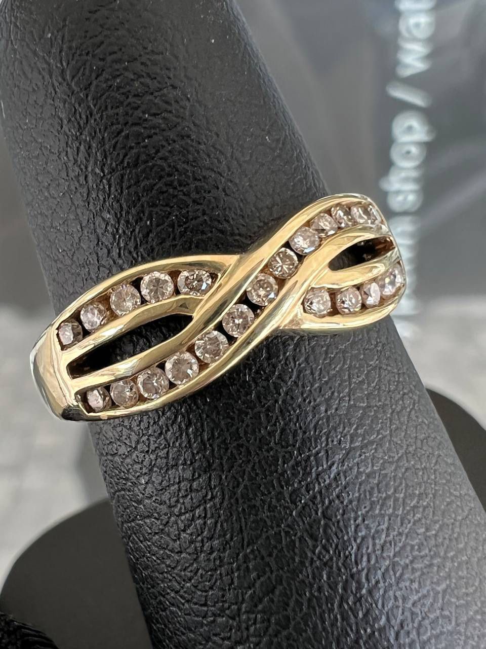10k yellow gold diamond infinity ring