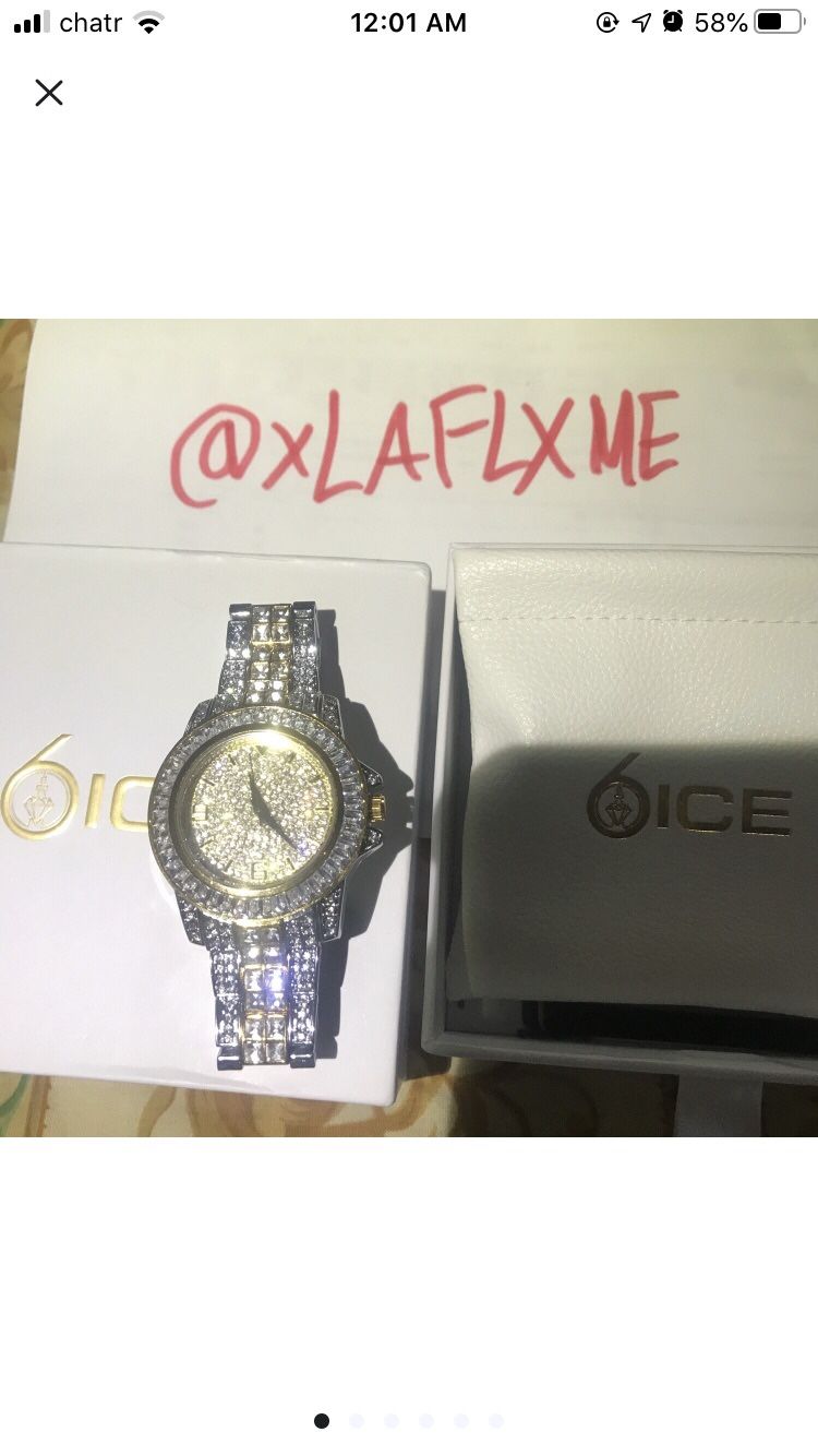 Two-Tone Iced Out Baguette Diamond Watch