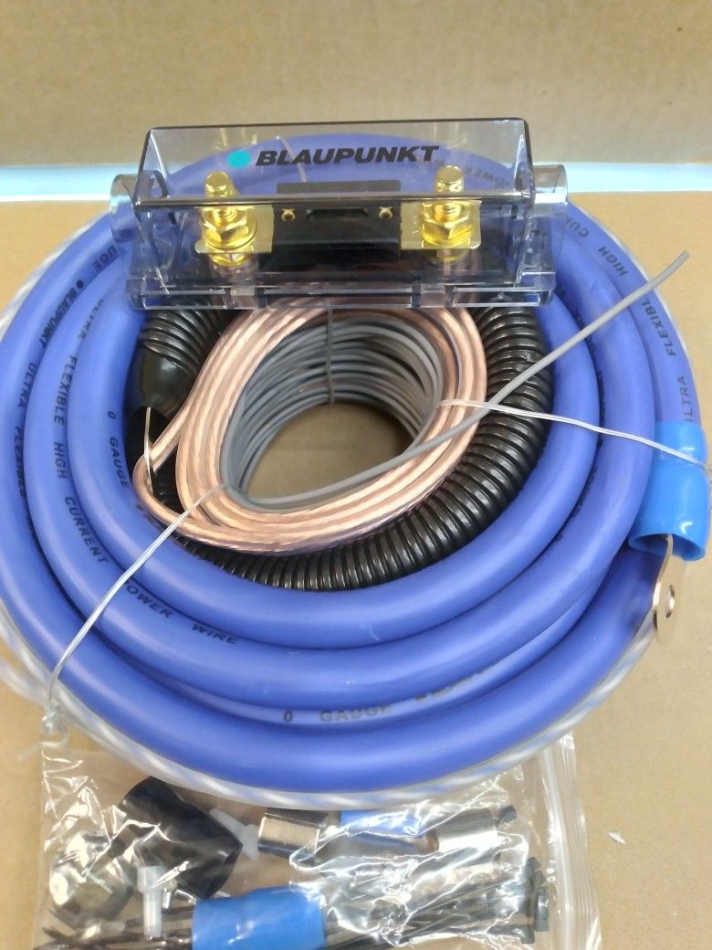 BLAUPUNKT 0 GAUGE CCA 5000W CAR AMPLIFIER INSTALL KIT ( BRAND NEW PRICE IS LOWEST )