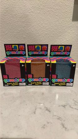 Needoh Gum drop pink orange blue set of 3
