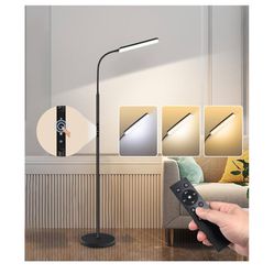 Dimunt - Lámpara de pie LED, brillante, de 15 vatios, para sala de estar, con temporizador de 1 hora, con ajuste continuo de color y brillo de 3000-60