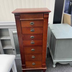 Minor Damage New Assembled Jewelry Armoire Cabinet, Wooden Jewelry Storage Chest with 7 Drawers