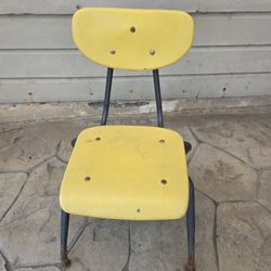 vintage  kids child's school design chair metal