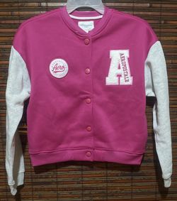 Aeropostale Kids Pink Varsity Jacket M 10/12