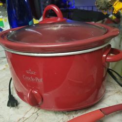 Rival Oval Shaped  Red Crockpot -4 Quart