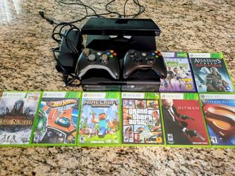 Xbox 360 with games and Kinect