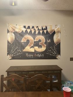 23rd Birthday Banner And Cake Topper 