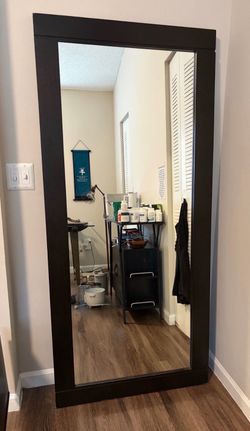 Beautiful large wooden floor mirror 31.5wide x 70”tall