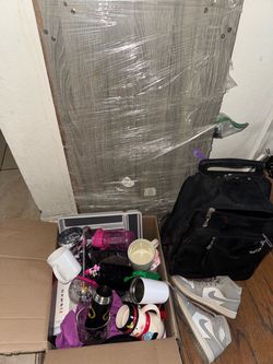 Shoes, cups, shelf more